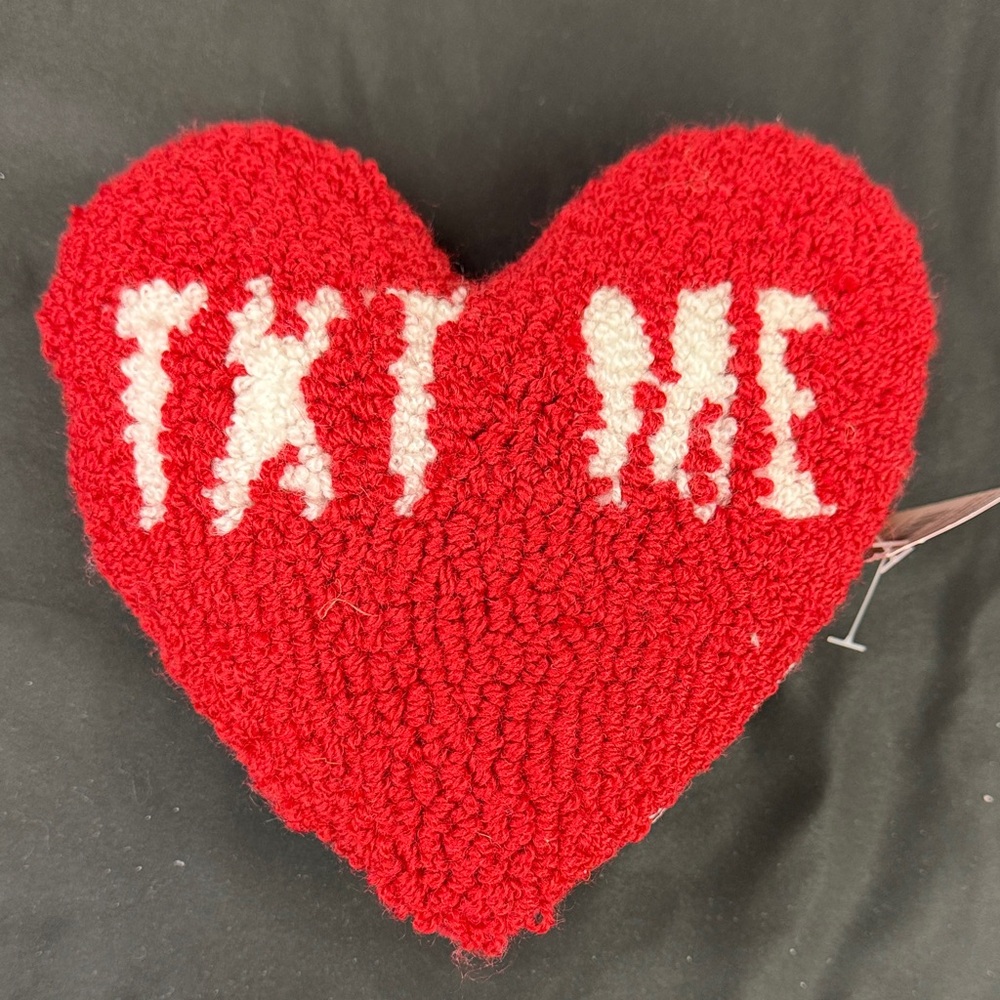 Celebrate It Red Heart-Shaped Textured Pillow mini pillow Text Me TXT ME new